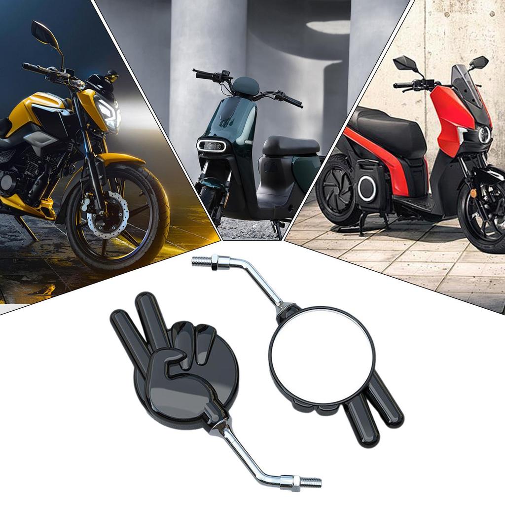 Motorfietsspiegels Voor Stuur 2 Stuks Achteruitkijk Zijspiegel Links En Rechts Anti-Reflectie Hoge Definitie Schaar Geste