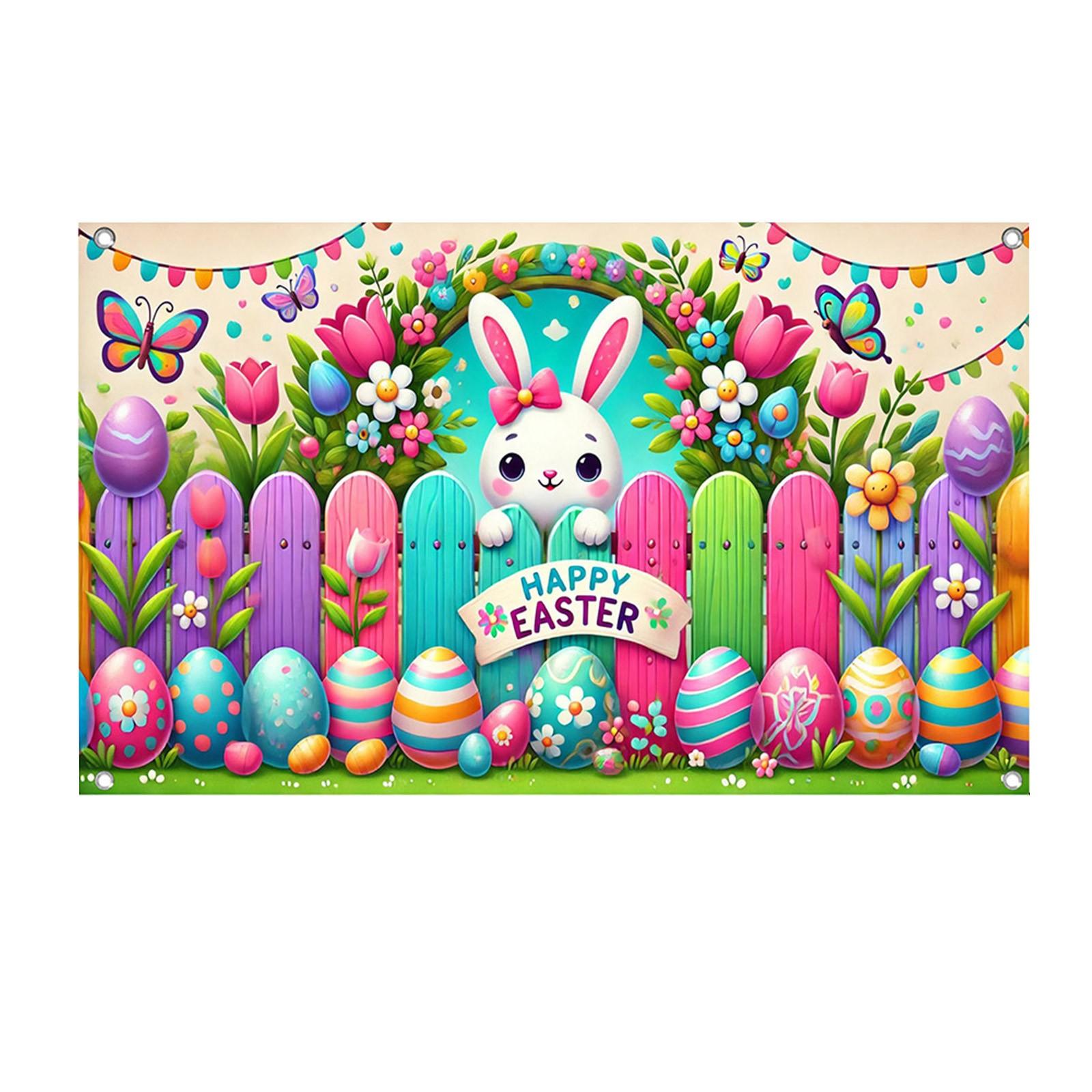 Easter Banner Easter Background Cloth, Holiday Banner Layout Scene Background One Size