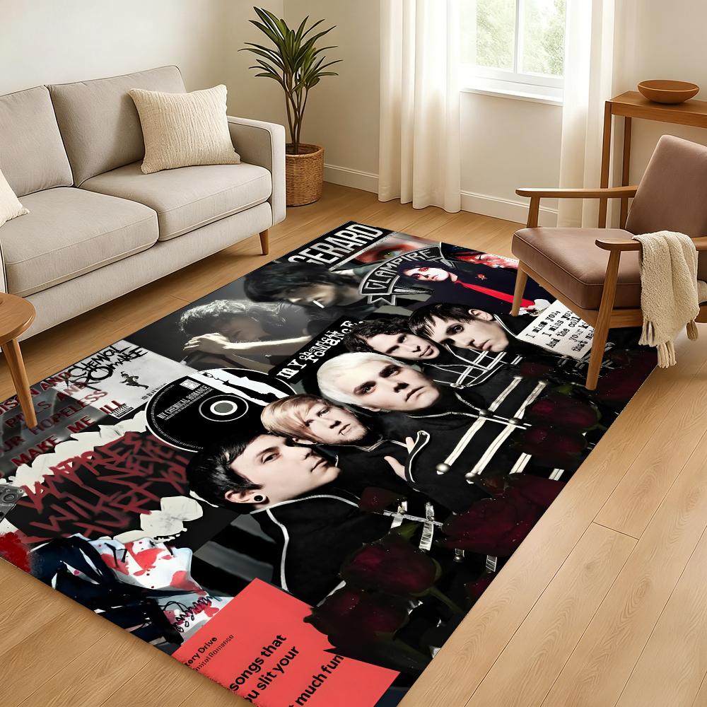 Rock Music Flag Floor Mat Soft Thickened Absorbent Non-Slip Bedroom Living Room Door Mat Home Decor Flannel Rugs
