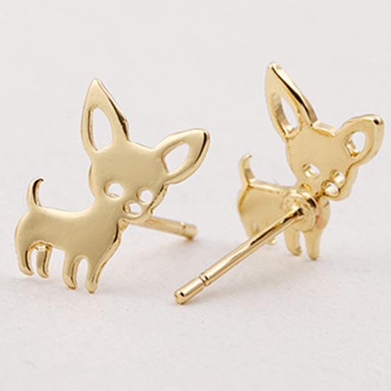 Stylowe kobiece kolczyki Urocze drążone elementy ze stali nierdzewnej