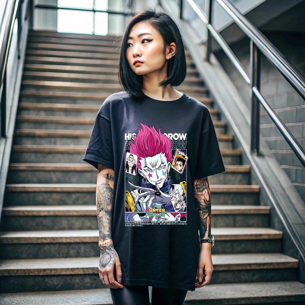 Anime Hisoka Shirt Hunter X Hunter Unisexga Strip HXH Black T Shirt S