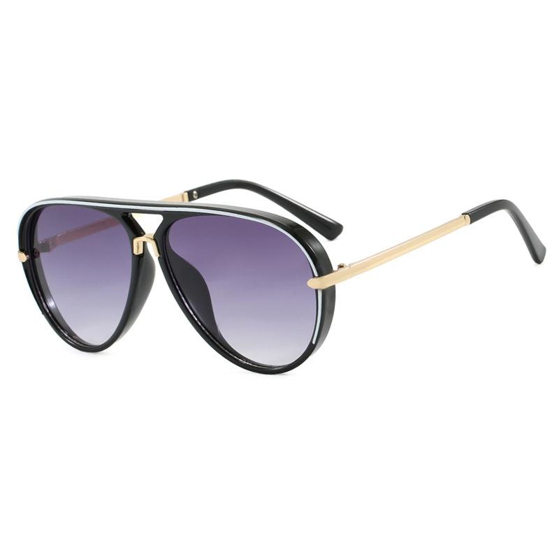 New Retro Pilot Double Beam Gradient Women Sunglasses  Personality Candy Color Design Trendy Casual Men Uv400