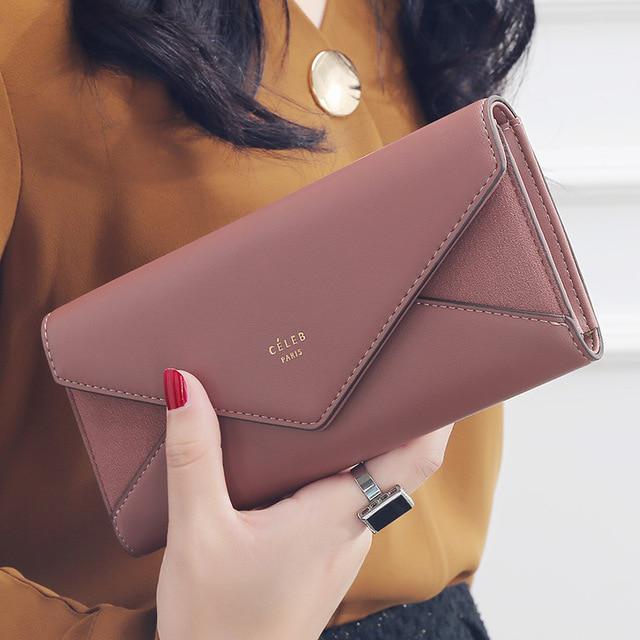 Women Wallets Designer Envelope Clutch For Women Hasp Coin Purse Card Holder Female Long Wallet