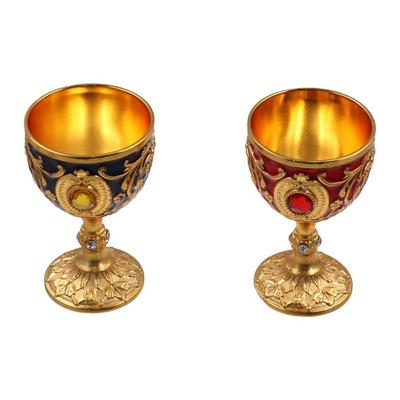Dekorativer Geprägter Vintage Metall Weinkelch Diamantenbesetzter Europäischer Stil Pokal Bruchfest Kelch Geschenk