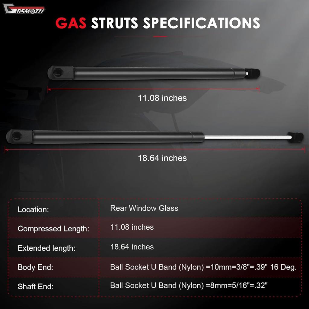 Rear Window Glass Lift Supports Windshield Struts Shocks Gas Springs Replacement Parts 4678 SG314017 for 1994-1998 for Jeep Grand Cherokee