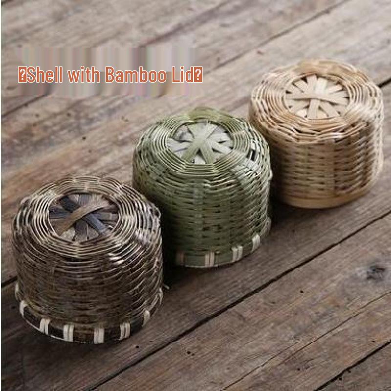 Handmade Bamboo & Rattan Antique Hot Water Bottle – Retro Style Insulated Pot