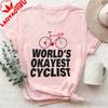 Worlds Okayest Cyclist Shirt Cool Cycling Tshirt Cycling Tshirt for Unisex Gift for Biker Bicycle Gifts Cycling Dad Gift  Y2k Top