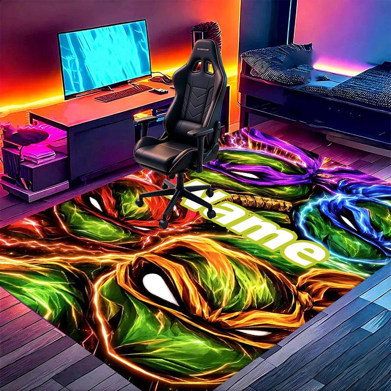 Custom Name Personalized Teenage Mutant Ninja Turtles Print Carpet, Versatile Home Decor Rug, for Playroom, Apartment, Balcony, Entryway, Hallway Gift