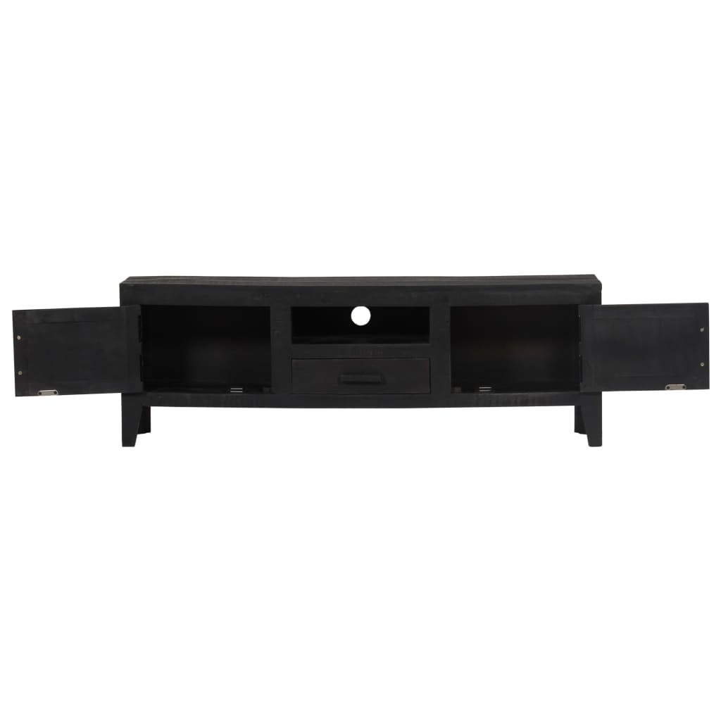 TV Cabinet Black 118 x 30 x 40 cm Solid Mango Wood