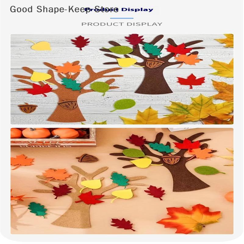 96Pcs DIY Felt Tree Kit Handmade Autumn Crafts for Home Thanksgiving Party Christmas Wall Hanging Decorations