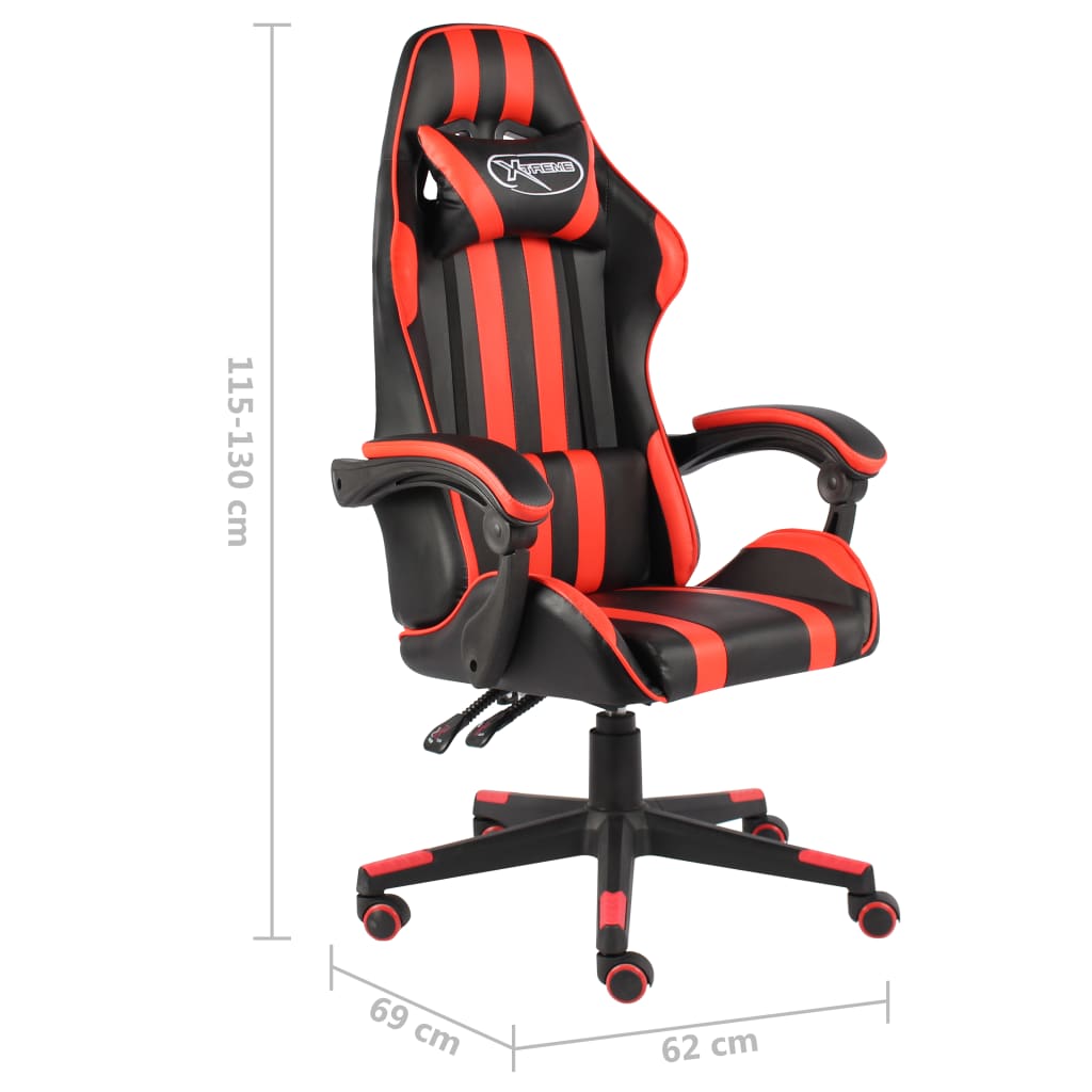 Gaming Chair In Black and Red Synthetic Leather