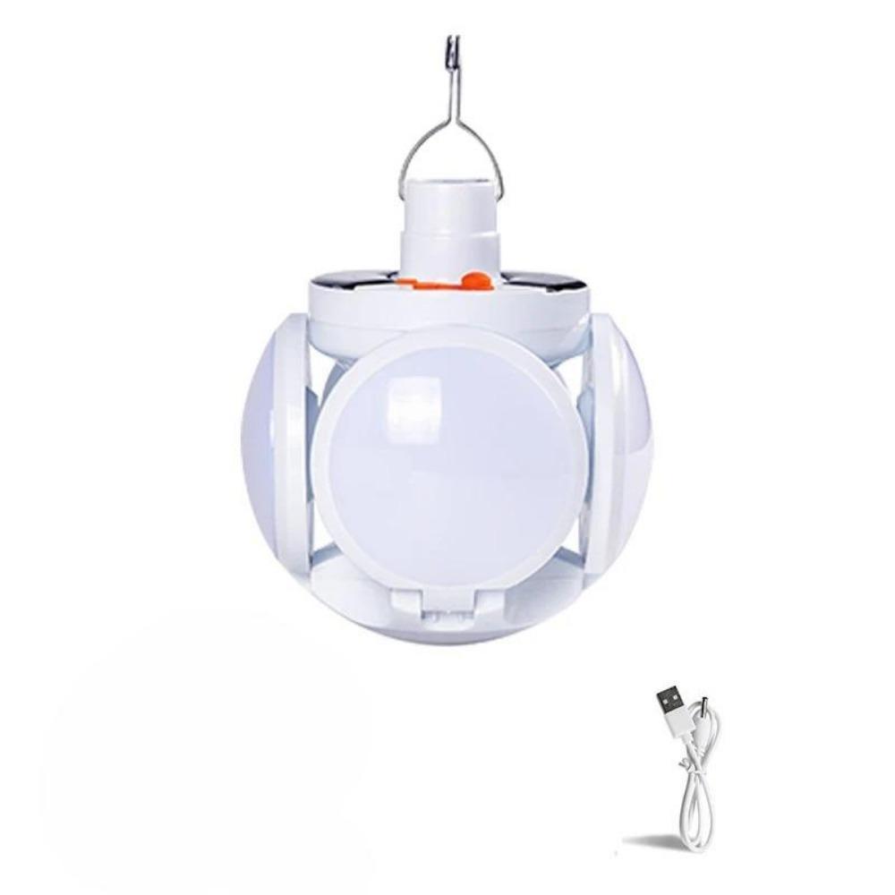 Přenosná solární kempingová lucerna USB dobíjecí venkovní stanová lampa skládací LED žárovky fotbalového míče se závěsným hákem rybářská lucerna