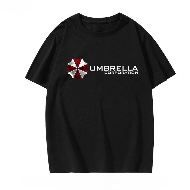 2026 Biohazard Protection Umbrella Company Ambrera Logo Surrounding ShortSleeved Unisexs and Unisexs Pure Cotton Shirt HalfSleeved