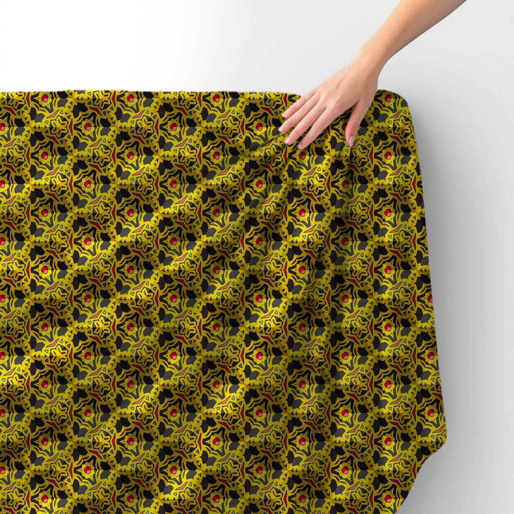 Royal Samt Stoff Polyester Zum Nähen - Motiv Geometrische Verzierung 3