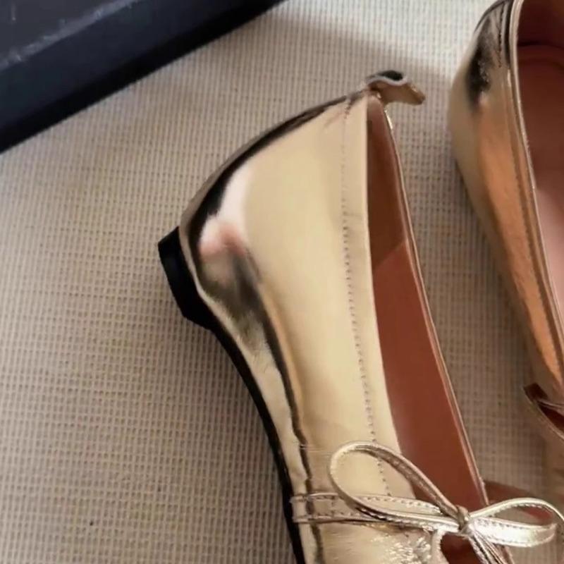 New Style Popular Silvery Women Luxury Mary Janes Shoes Comfort Street Style Soft Sole Female Dress Flats Shoes Zapatos Mujer