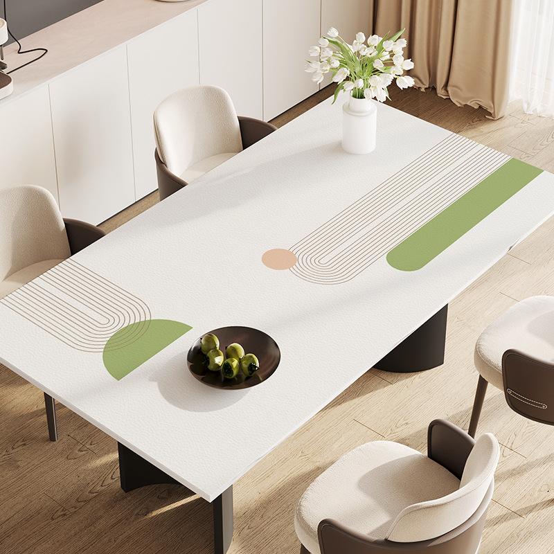 Dining Table Mat Oil-Proof And Waterproof Coffee Table Tablecloth Table Mat Light Luxury Advanced Sense Leave-In Tablecloth Desktop Pvc Protective Mat