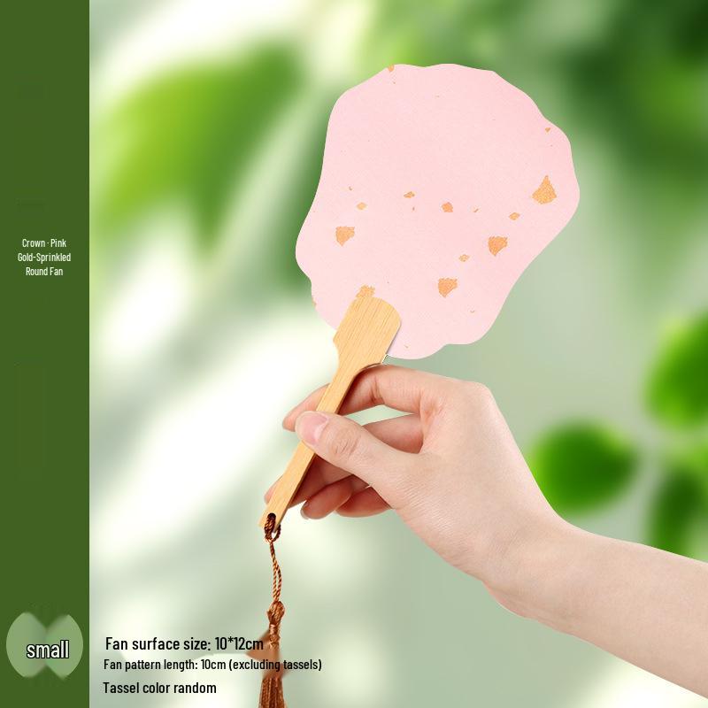 Mini Runder Doppelseitiger Blanko Papierfächer für Handbemalte Aquarell Kalligraphie – Antiker Stil Kinder Personalisierbarer Fächer