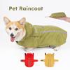 Adjustable Reflective Hooded Dog Raincoat Waterproof Lightweight Breathable Rain Coat for Dog with Tow Hole Big Dogs Clothes