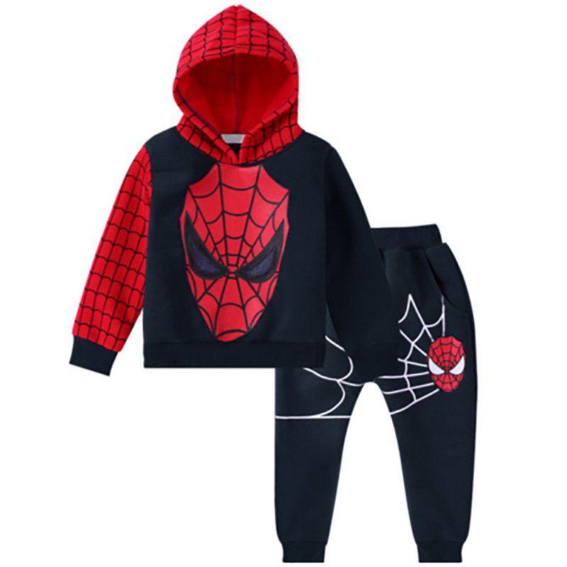 Marvelous Comfort With 2pcs Kids Boy Long Sleeve Spiderman Hoodie Trousers Tracksuit Set