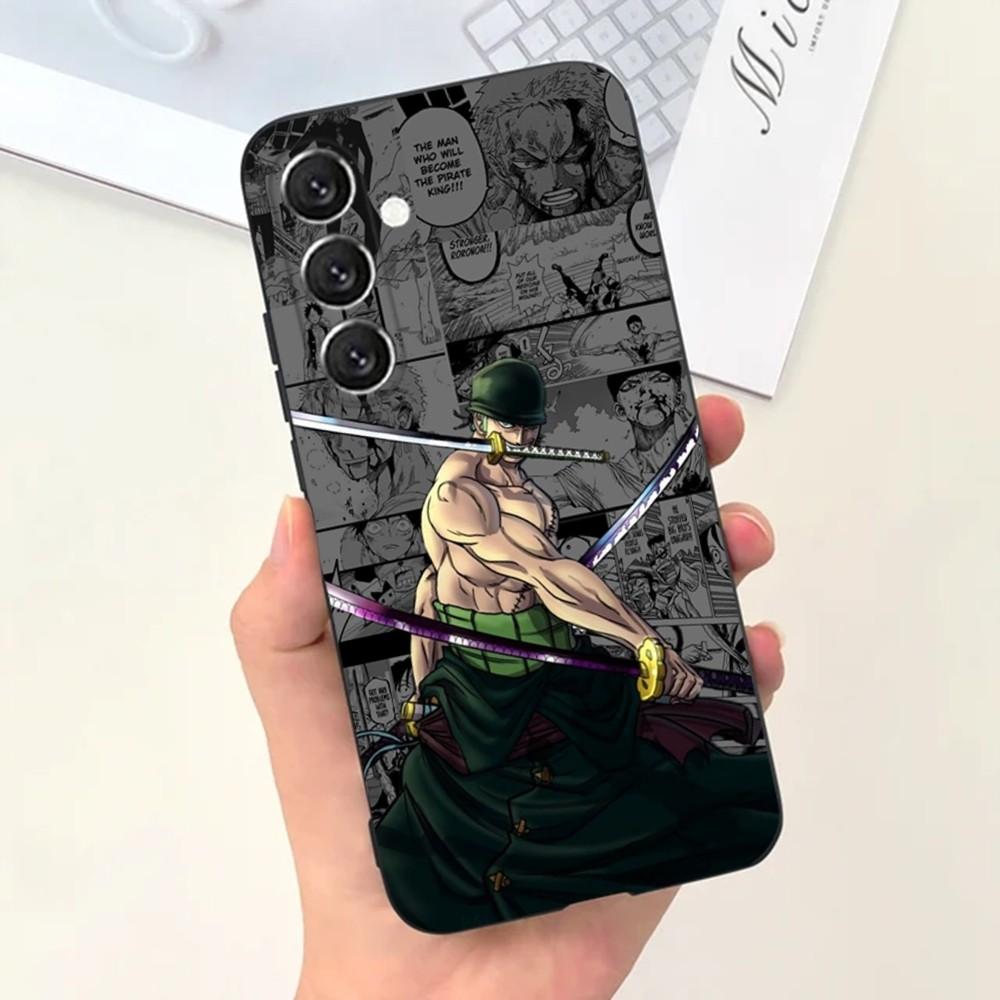 Anime Ones P-Pieces Zoro Phone Case For Samsung S25,S24,S21,S22,S23,S30,Ultra,S20,Plus,Fe,Lite,Note,10,9,5G Black Cover