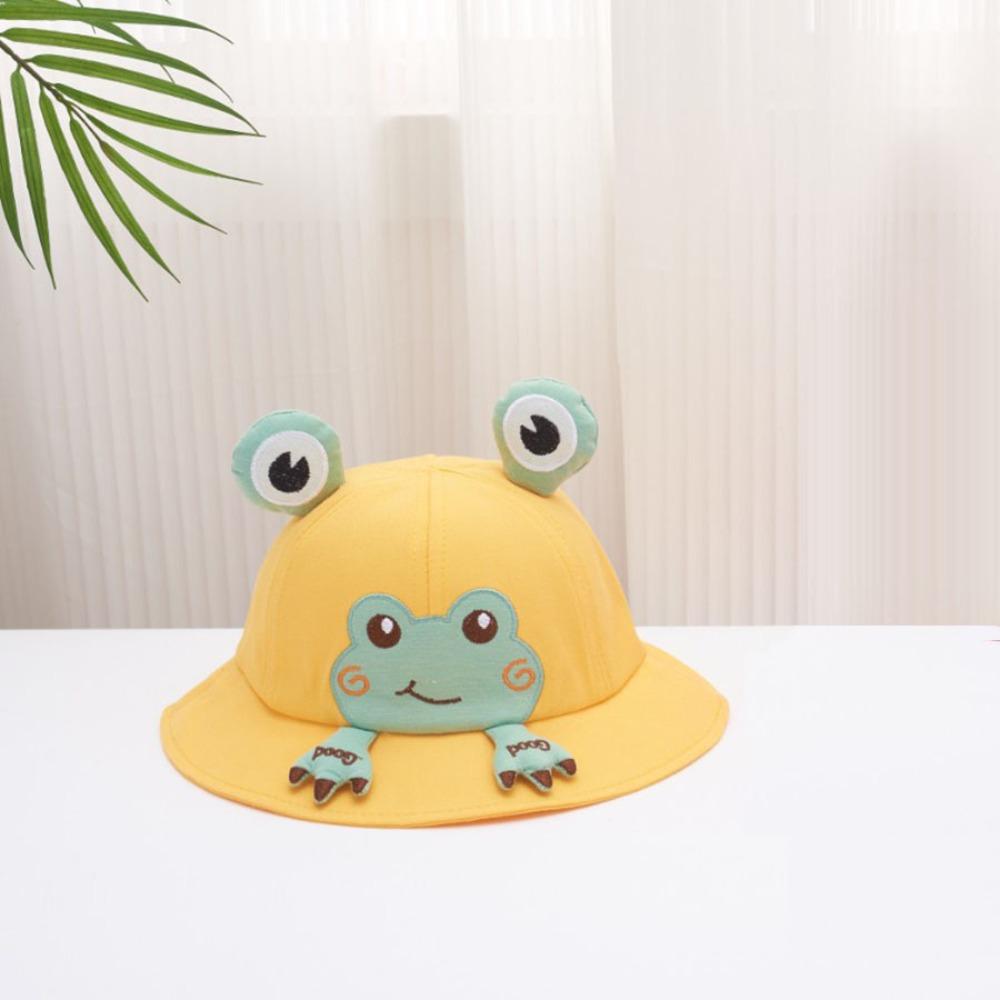 Sweet Korean Style Cartoon Frog Bucket Hat Breathable Mesh Baby Sun Protection Hat Streetwear Cotton Children Fishman Hat Spring