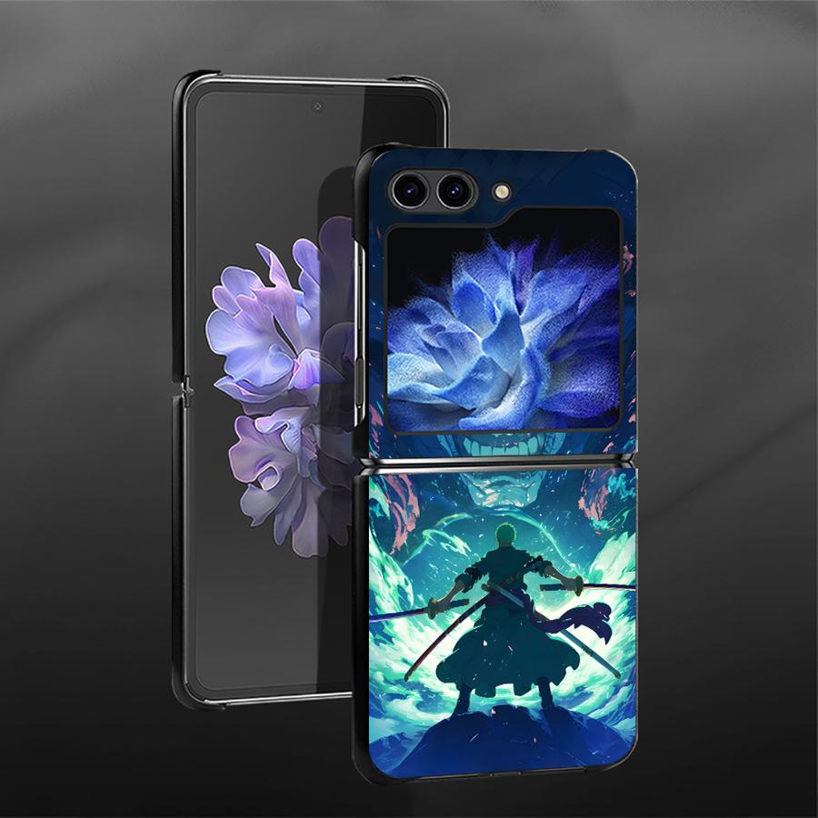 One Piece Cool Luffy Zoro Back Phone Cover Funda Case for Samsung Galaxy Flip3 Z Flip 7 6 5 4 3 Flip6 Flip4 Flip5 Flip7 FE