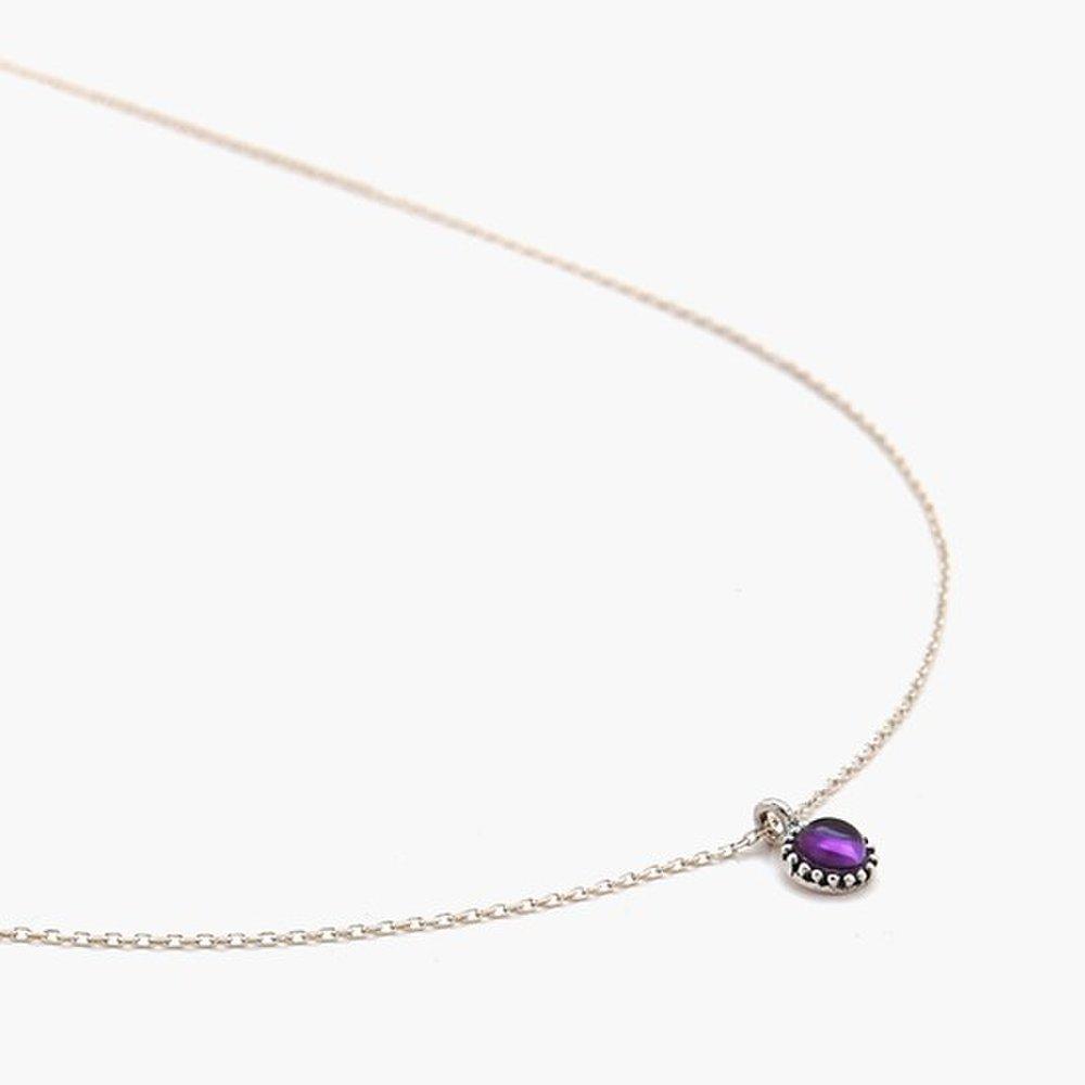 J.Lauren 02N0709 February Birthstone Amethyst Pendant Silver Necklace