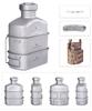 Boundless Voyage Titanium Military Canteen Titanium Canteen Meal Cooker Set Mess Kit Matte 3 Piece Set (400ml+750ml+1100ml Ti2049C)
