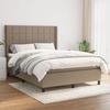 Exclusive House - Slatted Bed Base with Taupe Mattress 140x190 Cm Fabric