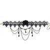 Lace Neck Accessory Decorative Necklace, Women's Collar, Fringed Pendant, Rose Flower Neckband