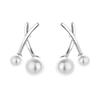Cross Design Earrings Sterling Silver Women'S Premium Light Luxury Versatile Temperament Earrings Ear Jewelry