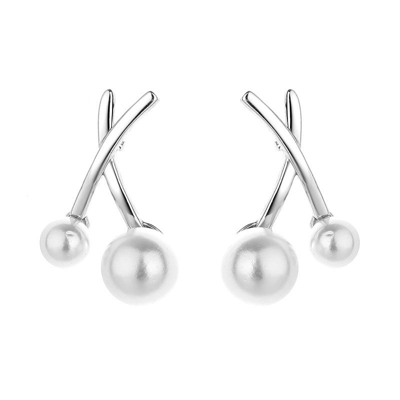 Cross Design Earrings Sterling Silver Women'S Premium Light Luxury Versatile Temperament Earrings Ear Jewelry