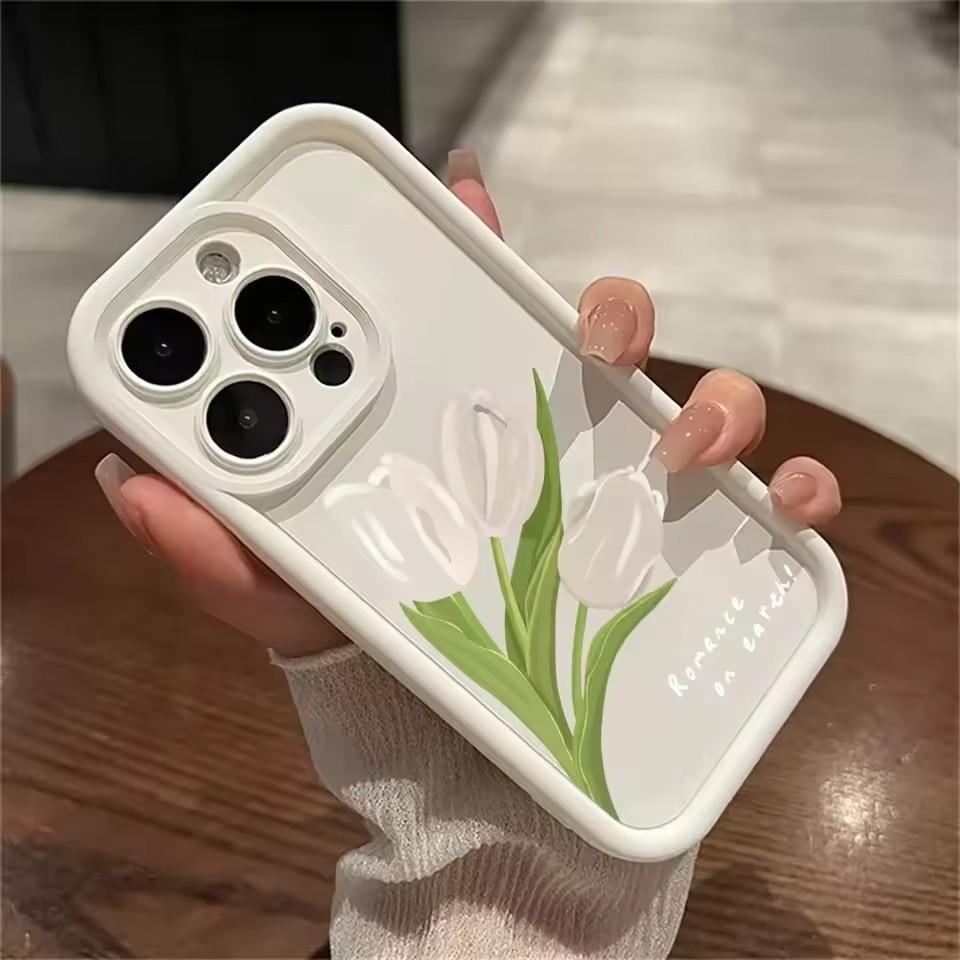 Soft Cute Flower Phone Case for iphone 16 11 Case for iPhone 13 15 12 14 Pro Max XS X XR 7 8 SE Shockproof Aesthetic Back Cover