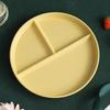 Wheat Straw Round Plate: Anti-Fall, Portion Control, 3-Compartment Design