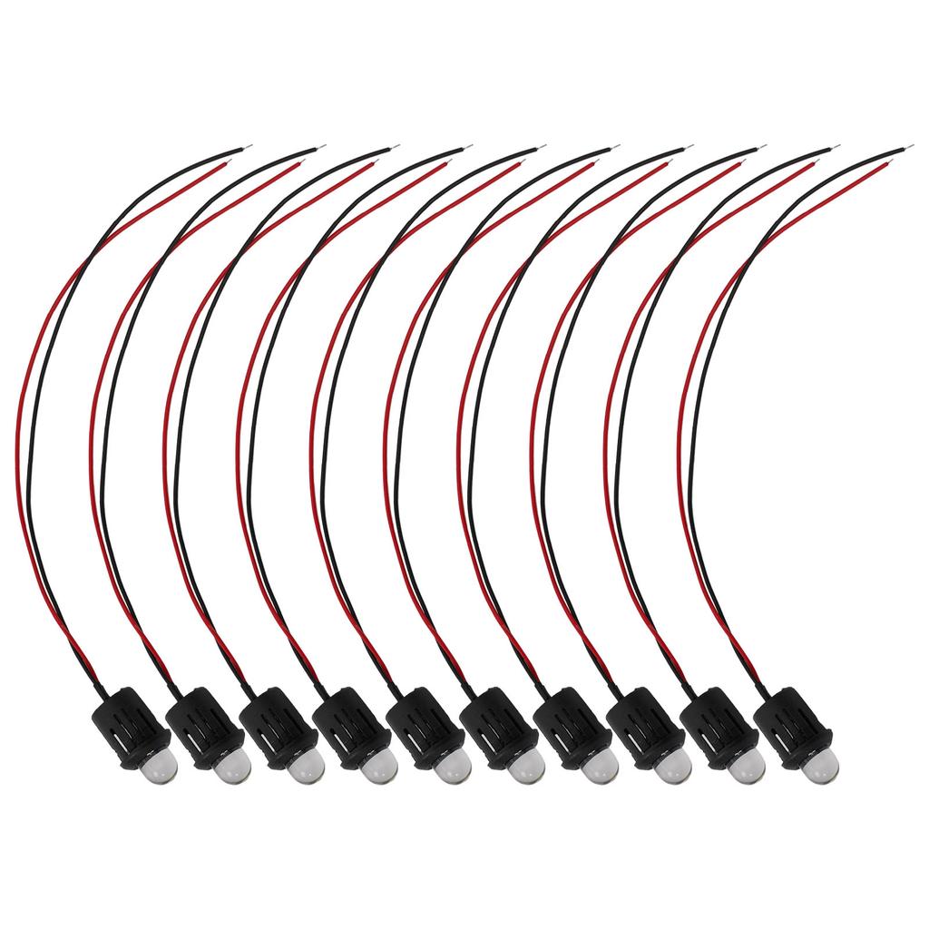 10 Pcs 12V  Pre-Wired Constant LED Ultra Clear Bulb Cable Prewired Led Lamp RGB LED Night Light 10mm DIY Home Garden Party Decor