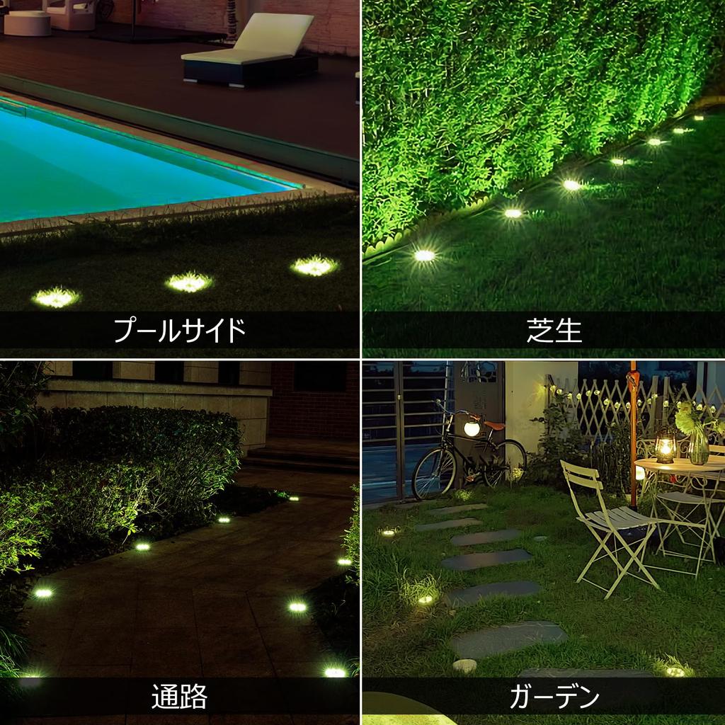 NFESOLAR Solar Lights, Outdoor, IP68 Waterproof, Recessed Garden Lights, Solar-Powered, Automatic On, Light Sensor, Solar Panel Charging, High