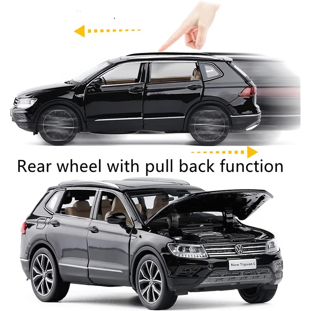 1/32 Scale Tiguan L Diecast Alloy Model Car, Μοντέλο Παιχνίδι Αυτοκινήτου με Ήχο και Φως, Παιχνίδι Παιδικού Αυτοκινήτου Pull Back, Εκθέσεις συλλογής δώρων διακοπών