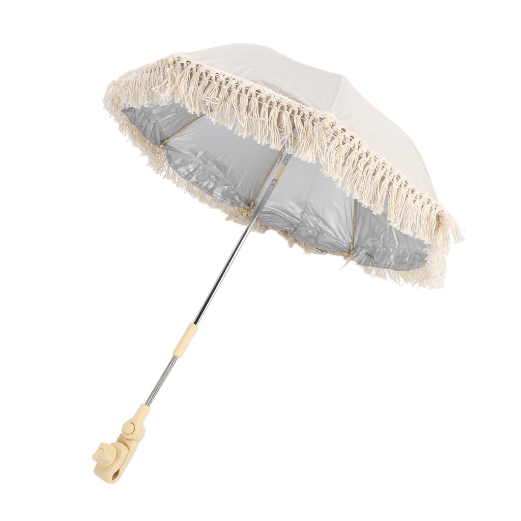 Kinderwagen Schirm Sonnenschutz UV-Schutz Winkelklemme Zum Aufklemmen Baby Sonnenschirm für Strandkorb Kinderwagen