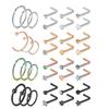Best Seller 20g Nose Rings Hoop Studs L Shape Stainless Surgical Steel Corkscrew Nose Piercing Jewelry
