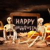 Décorations d'Halloween Squelette, Squelette Humanoïde Articulé, Décoration d'Horreur Os Faux Halloween