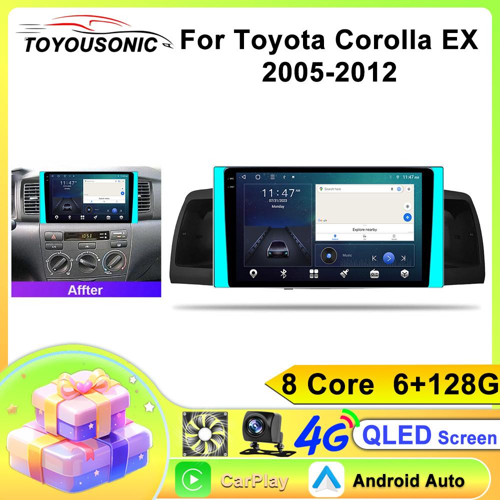 For Toyota Corolla E130 E120 2000-2006 Android 13 Car Radio Multimedia Player Navigation GPS Carplay 2din Stereo Dvd