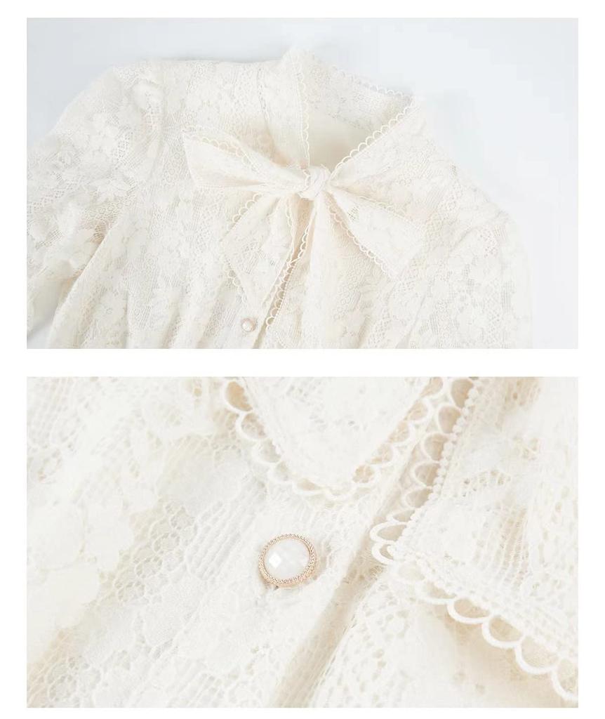 TRENDOUX Long Ribbon Maxi Wedding Lace Fashionable Women's Dress, Tunic, Length, Dress, Dress, Spring, Summer, Fall,