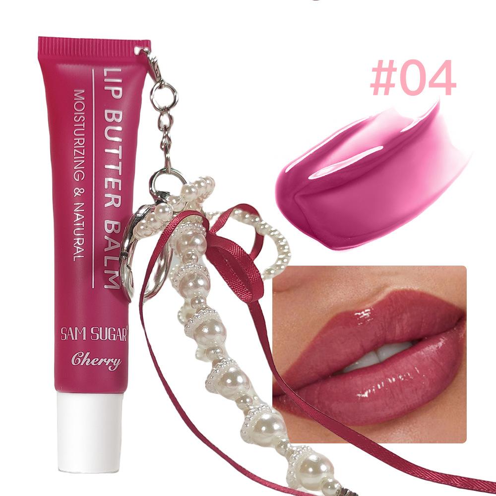 Hose Pearl Chain Lip Butter Balm Glaze Waterproof Lasting Gloss Moisturizing Water Light Mirror Lipstick Shine