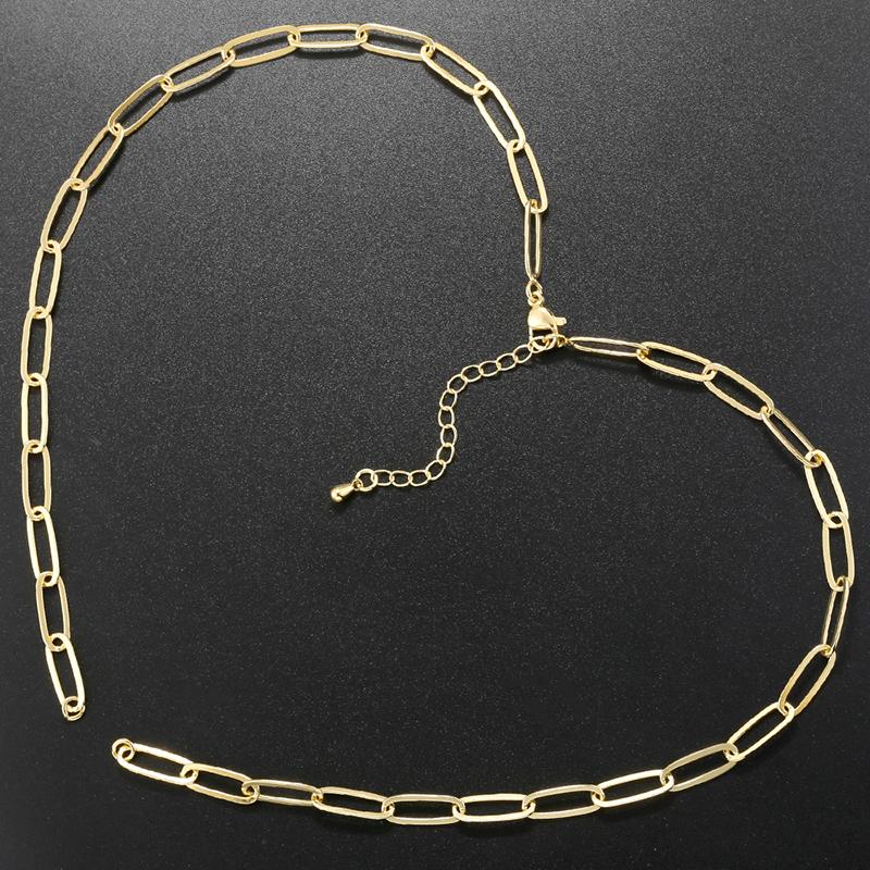 ZHUKOU Golden-Plated Golden/Silvery Jewellery Link Accessory Necklace Handmade Jewellery Connecting Chain 1 Pcs:VL653