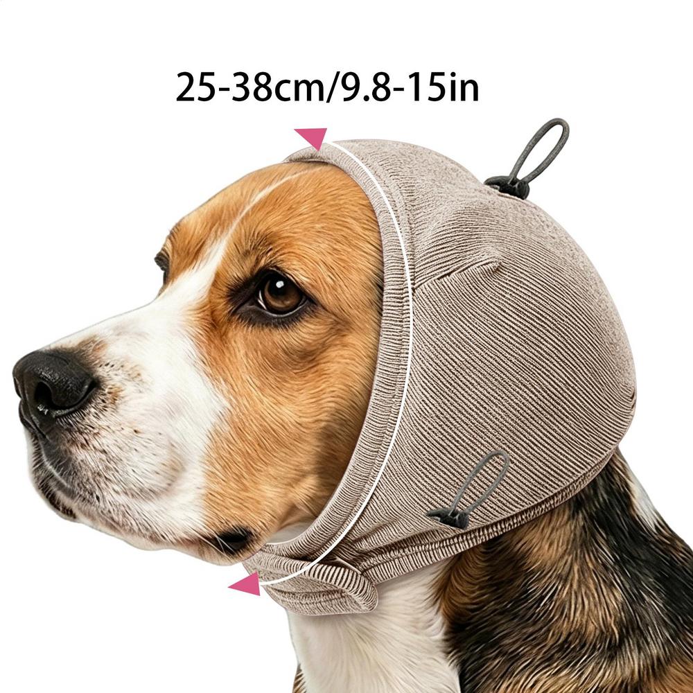 Noise Cancelling Dog Ear Muffs Adjustable Elastic Calming Hoodie Dog Ear Wrap For Hearing Protection Grooming Bathing Thunder