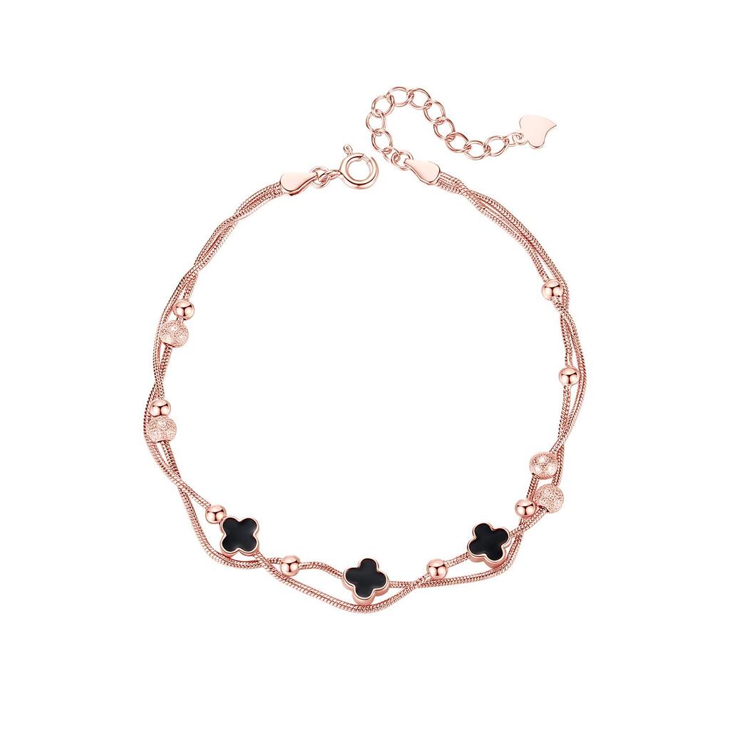 Lucky Clover Agate Anklet - High-End, Durable Women's Jewelry with Niche Design