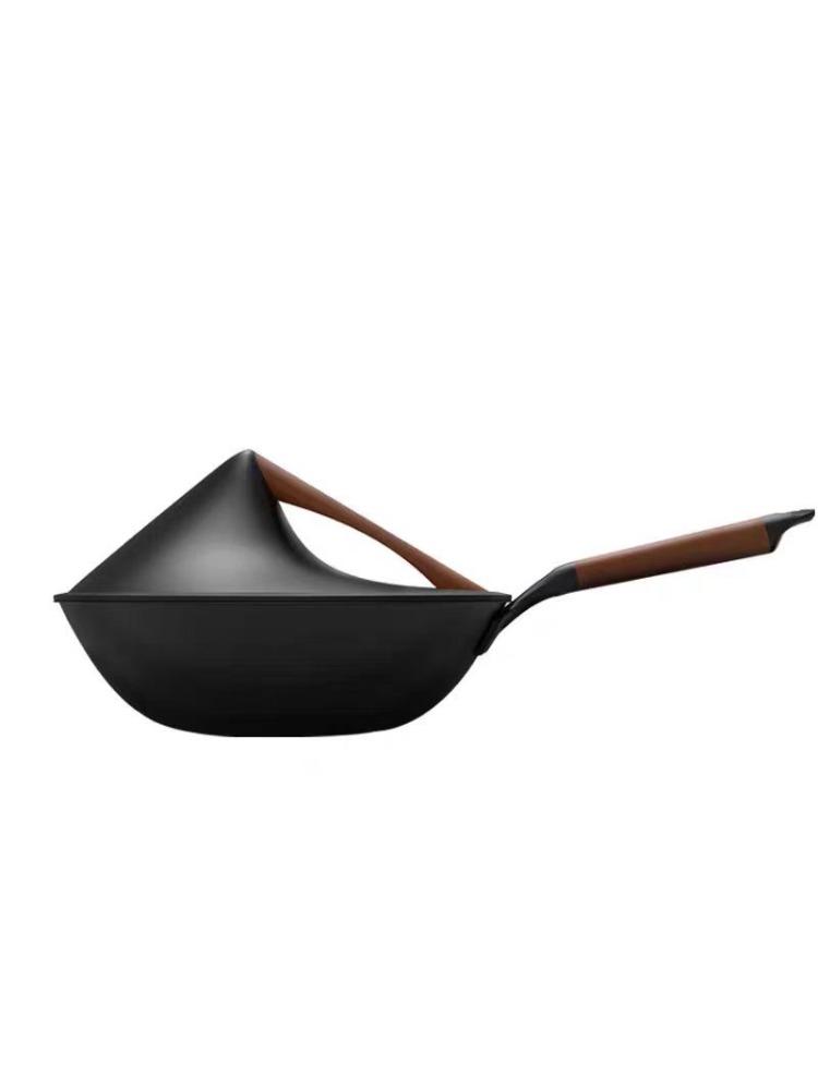 

MOCKA Iron Pot Hat Pot Uncoated Wok Household Induction Cooker Gas Universal Flat Bottom kitchen cookware