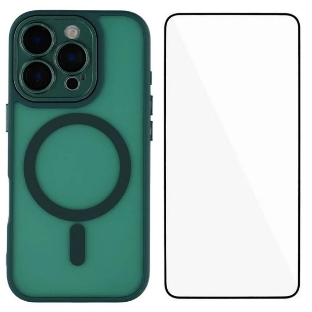 For iPhone 16 Pro Case Compatible with MagSafe WANLONFENG QB Series PC TPU Phone Cover with Screen Film