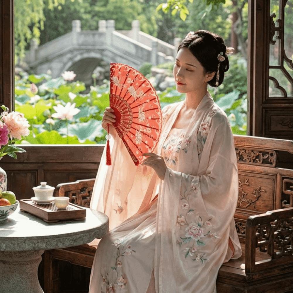 Vintage Style Folding Fan with Tassel Dance Fan Multipurpose Handheld Fan  Wedding Party