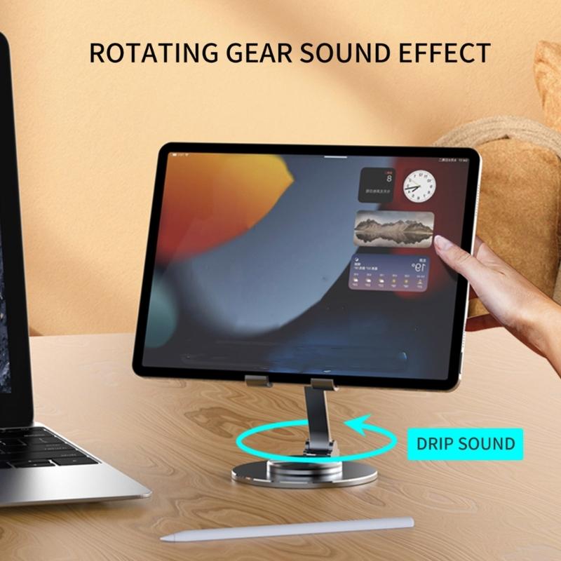 Stable & Portable Aluminum Phone Holder with 360° Rotating Base Perfect for Video Viewing Gaming & Recipe Checking Gift